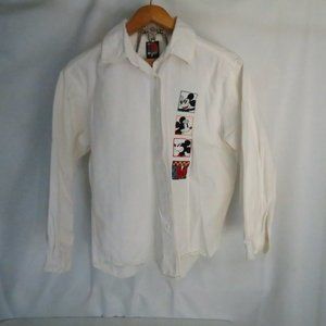 Mickey Unlimited Women's XL White Button DownShirt